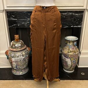 NWT “DKNY” silky nut colored cargo pants